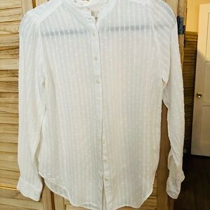 LOFT Textured White Blouse